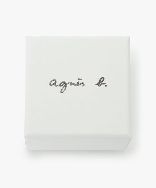 agnes b. ピアス H925 ”b.” ロゴ パール ”Iconic − thin and