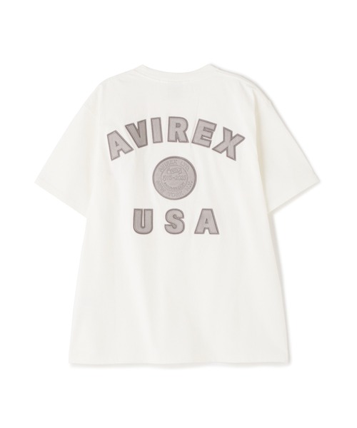 tシャツ 「50th Anniversary」LEATHER PATCHED VARSITY T-SHIRT/レザーパッチド バーシティーTシャツ レ AVIREX tシャツ 「50th Anniversary」LEATHER PATCHED VARSITY T
