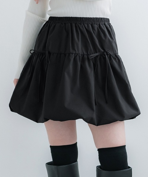 【今季商品】OriensJOURNALSTANDARDバルーンミニスカート　黒 今季商品】OriensJOURNALSTANDARDバルーンミニスカート 黒