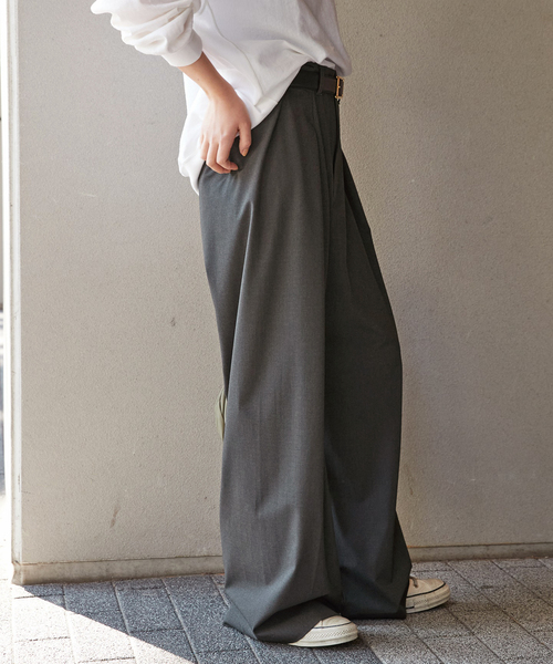 スラックス パンツ 「PROVOKE/プロヴォーク」タックワイドパンツ  