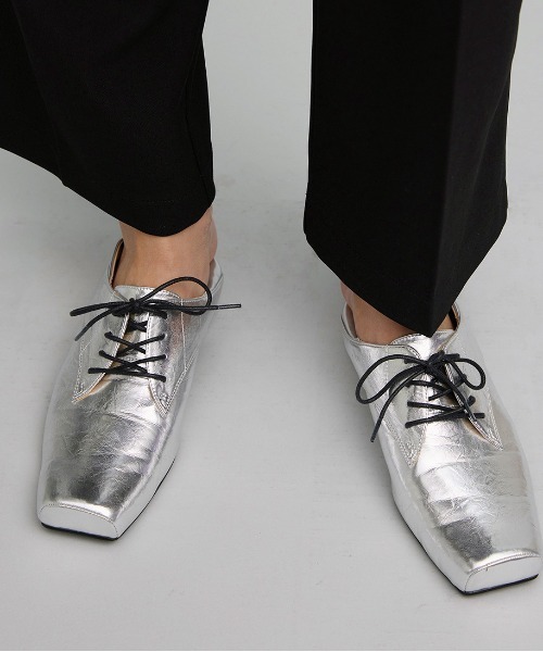 ローファー SQUARE TOE LACE UP LOAFERS レディース
