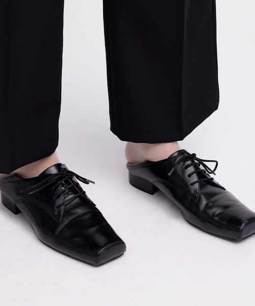 Ameri（アメリ） ローファー SQUARE TOE LACE UP LOAFERS レディース