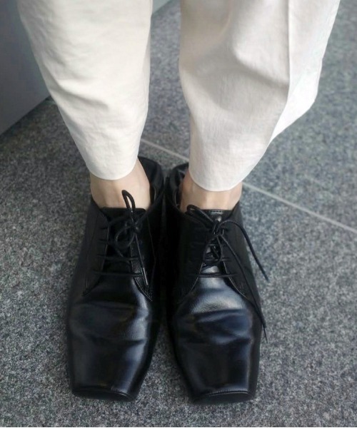 Ameri（アメリ） ローファー SQUARE TOE LACE UP LOAFERS レディース