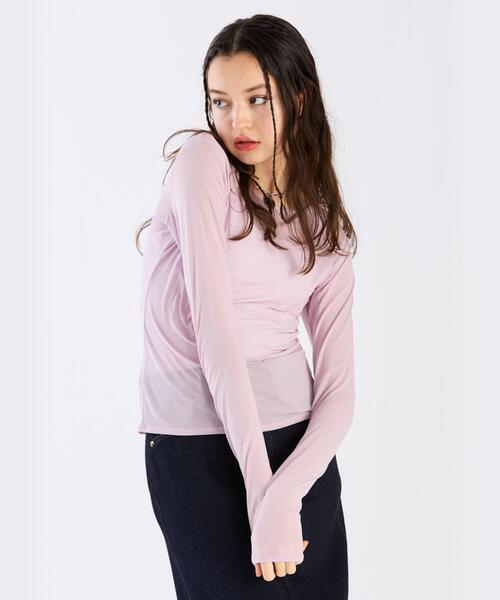 tシャツ シアーロングTシャツ レディース
