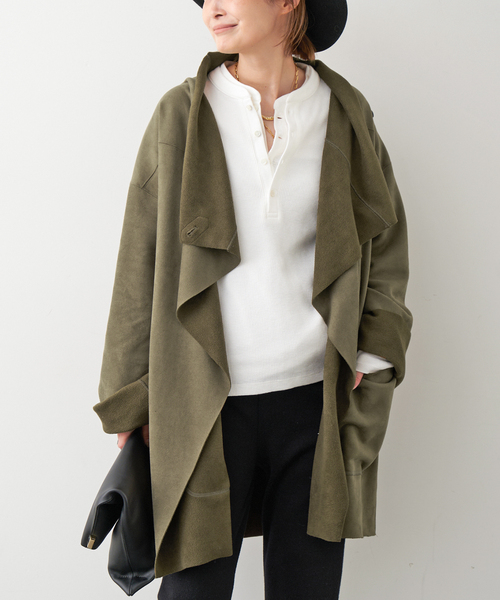 ドゥーズィエムクラスCaRouseLamBRaノーカラーコート