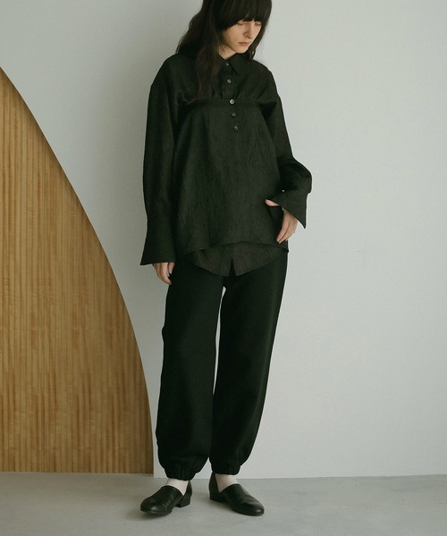 シャツ+ブラウス(長袖+七分) MANOF LINEN SHEER DOCKING SHIRT MANOF（マノフ） ブラウス シャツ WASHER LONG SHIRTS レディース