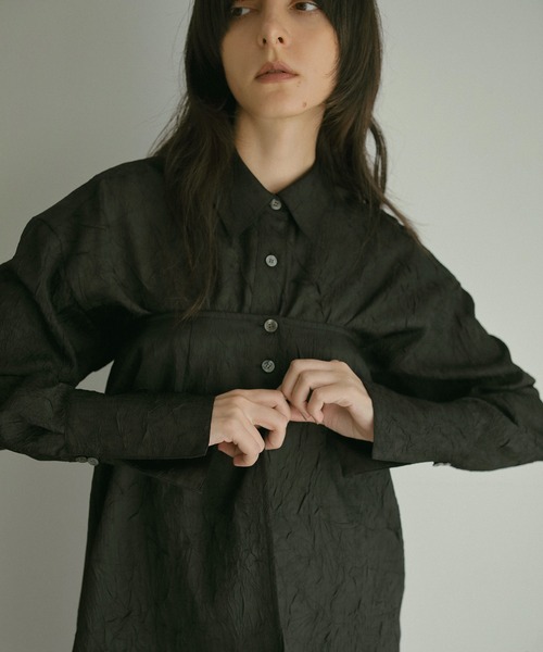 MANOF（マノフ） ブラウス シャツ WASHER LONG SHIRTS レディース