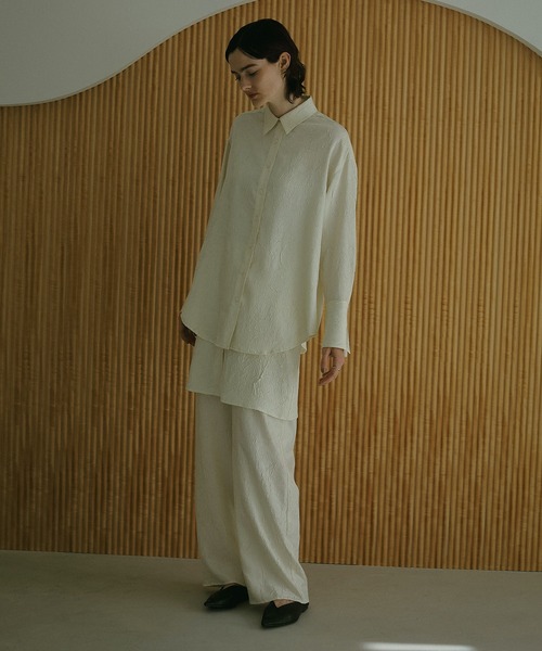 シャツ/ブラウス(長袖/七分) MANOF SUQUARE WIDE TOPS MANOF（マノフ） ブラウス シャツ WASHER LONG SHIRTS レディース