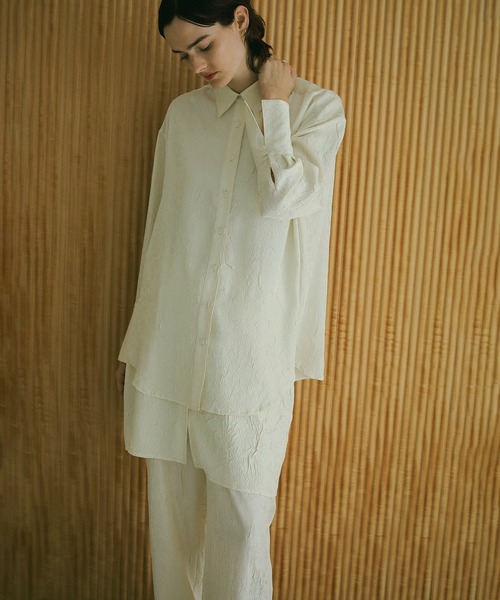 MANOF（マノフ） ブラウス シャツ WASHER LONG SHIRTS レディース 