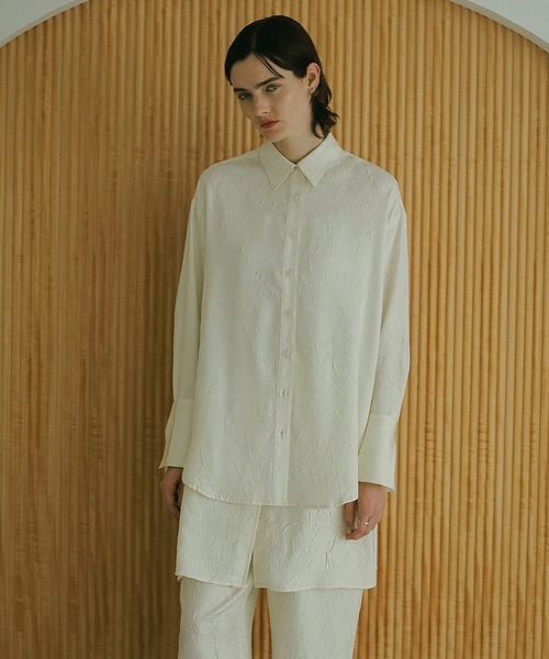 シャツ/ブラウス(長袖/七分) MANOF SUQUARE WIDE TOPS MANOF（マノフ） ブラウス シャツ WASHER LONG SHIRTS レディース