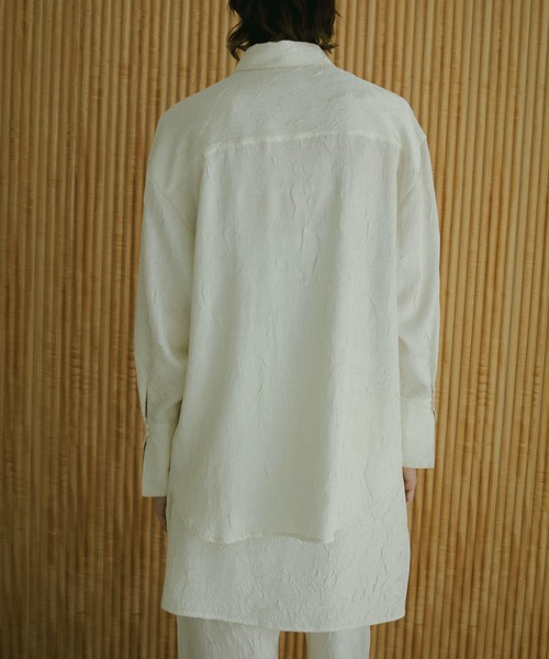 MANOF（マノフ） ブラウス シャツ WASHER LONG SHIRTS レディース