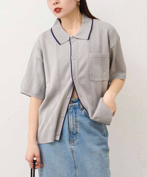 CIAOPANIC TYPY カーディガン 「UNISEX」ストライプサマーニット
