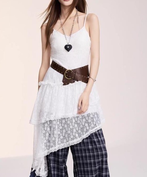 MICHAEL KORS レース アシンメトリー ベア ドレス ワンピース 白 MICHAEL KORS レース アシンメトリー ベア ドレス ワンピース 白