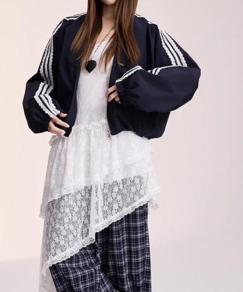 gossip!ロサンゼルス ワンピース 小花柄レース アシンメトリー