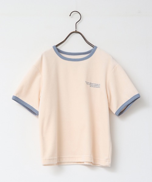 hunch（ハンチ） tシャツ 半袖 ベロア リンガーTシャツ レディース