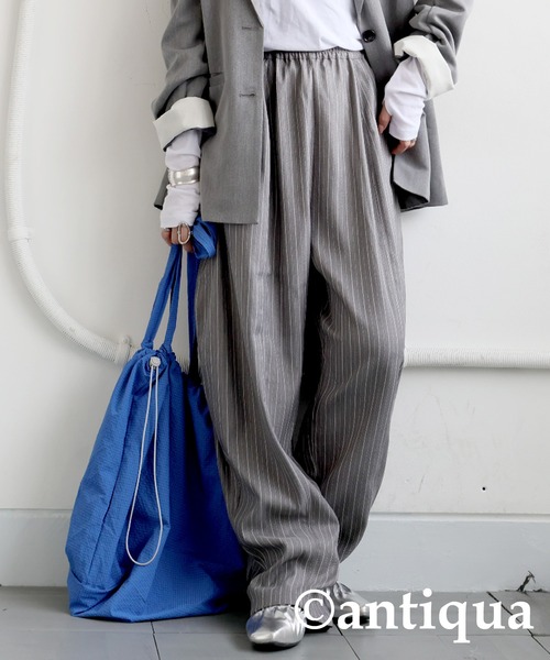 antiqua(アンティカ) パンツ ストライプバルーンパンツ レディース antiqua(アンティカ) パンツ ストライプバルーンパンツ レディース