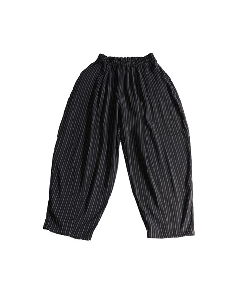【Meer.】ストライプラップバルーンパンツBLK antiqua（アンティカ） パンツ ストライプバルーンパンツ レディース