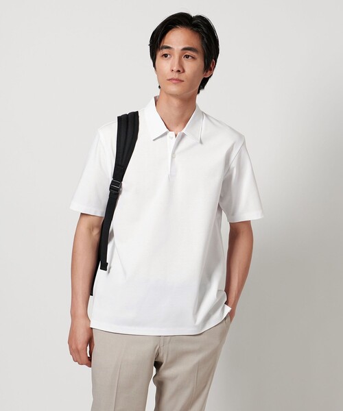 新品未使用 ユナイテッドアローズ COZY ポンチポロシャツ ホワイト Mサイズ UNITED ARROWS ポロシャツ ポンチ UA COZY -抗菌防臭・接触冷感