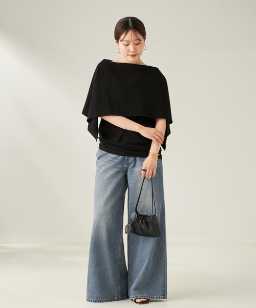 プラージュ Plage shawl Tシャツ （ブラック） - ファッション
