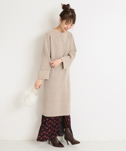 「Spick & Span」 ニットワンピース FREE ベージュ レディース_画像2