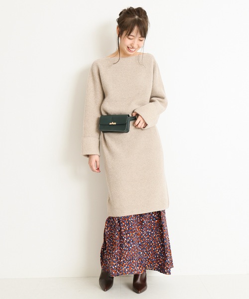 「Spick & Span」 ニットワンピース FREE ベージュ レディース_画像5