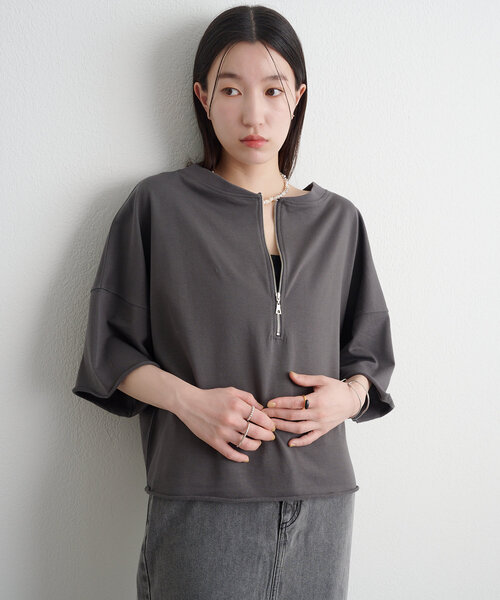 SLY | FRONT ZIP LINKING トップス (Tシャツ・カットソー(半袖