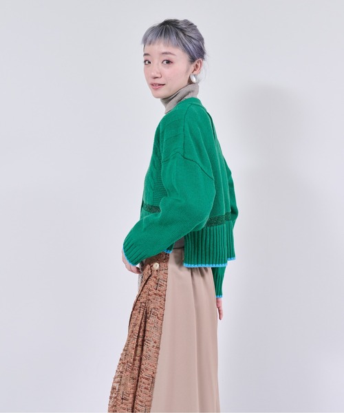 「TEVALT」 ニットカーディガン 38 ブラック レディース_画像7