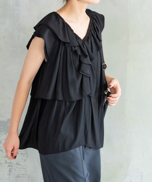 Spick＆Span 「Spick & Span」 半袖ブラウス FREE ベージュ