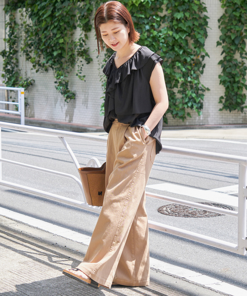 「Spick & Span」 半袖ブラウス FREE ベージュ レディース Spick＆Span 「Spick & Span」 半袖ブラウス FREE ベージュ