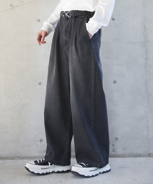 「ETELIO」 加工デニムパンツ S グレー メンズ