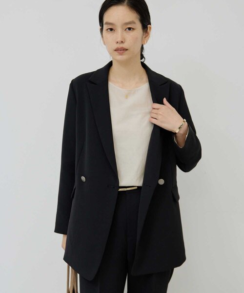 ベスト ジレ ジャージーテーラードジャケット レディース