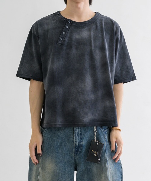 tシャツ 「EPNK」Asymmetry henry neck tee / アシンメトリーヘンリー