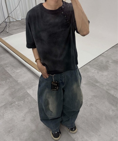tシャツ 「EPNK」Asymmetry henry neck tee / アシンメトリーヘンリー