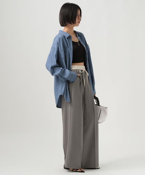 極美品✨️23SS　ベイジ　BEIGE,　DAISY ブラウス　金ボタン　紺　4 L-size】CINDY / アシンメトリーブラウス （シャツ・ブラウス）｜BEIGE