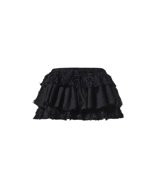 スカート GLOWNY GIRLFRIEND LACE RUFFLE MINI SKIRT GLOWNY スカート GIRLFRIEND LACE RUFFLE MINI SKIRT (EXCLUSIVE