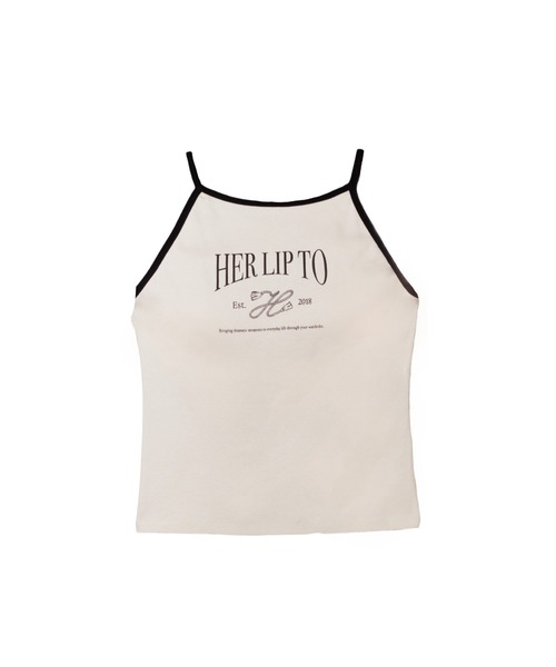 Her lip to タンクトップ ノースリーブ Logo Top レディース