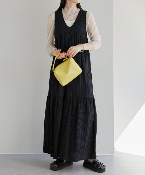 DISCOAT ワッシャー　ノースリーブワンピース　着痩せ Discoat｜ワッシャーノースリワンピース | Rakuten Fashion(楽天
