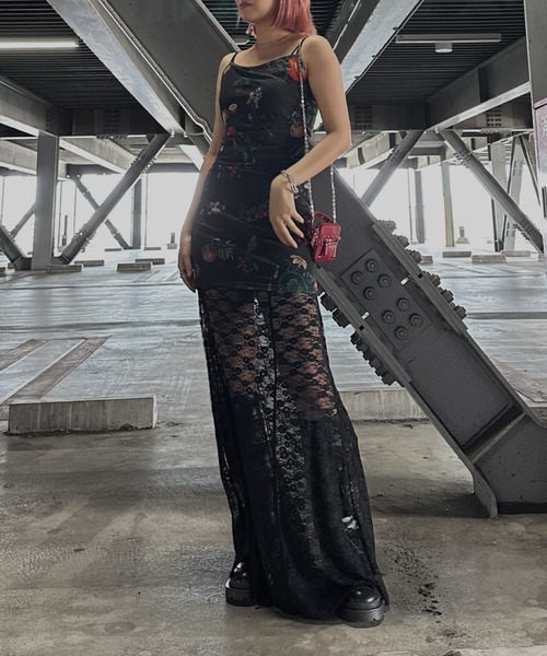 jiasecond. スカート 「jiasecond.」レーススリットフレアロング