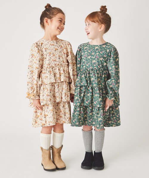 misha and puff コーデュロイ 花柄ワンピース3y ever closet（エバークローゼット） ワンピース 花柄 コーデュロイ