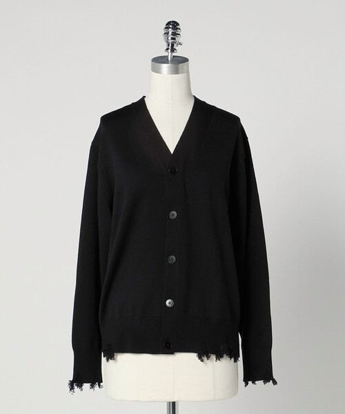 【最終値下げ】ダメージVネックカーディガン　ユニセックス UNITED ARROWS｜<LOEFF>ダメージ Vネック カーディガン UNISEX