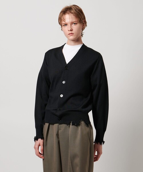 LOEFF（ロエフ） カーディガン 「LOEFF」ダメージ Vネック