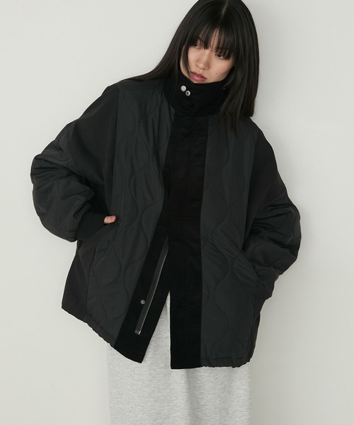 新品未使用☆フォクシーブラックキルティングコート forksy.（フォルクシー） ミリタリージャケット モッズコート 「forksy