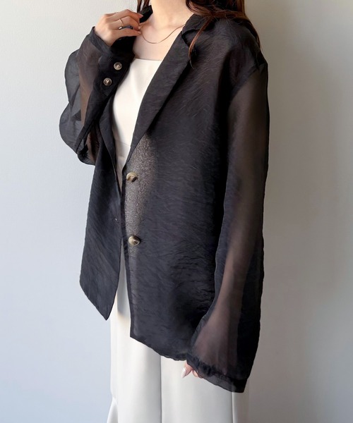 「mipiarl」 テーラードジャケット LARGE ブラック レディース