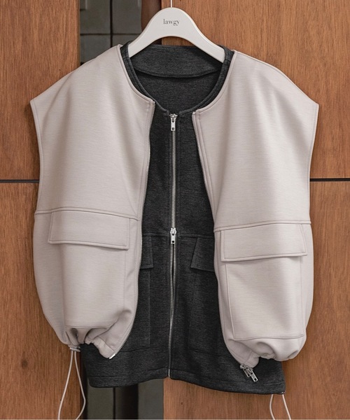 ベスト/ジレ lawgy lawgy（ラウジー） ベスト ジレ bonding big pocket zipper vest