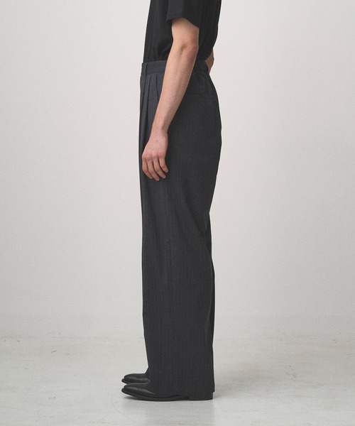 ワイドパンツ スラックス 2TUCK WIDE PINSTRIPE PANTS メンズ レディースの画像