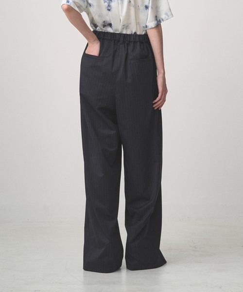 ワイドパンツ スラックス 2TUCK WIDE PINSTRIPE PANTS メンズ レディースの画像