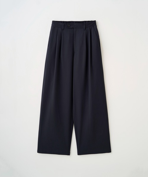 Juha（ユハ） スラックス 2TUCK WIDE PINSTRIPE PANTS メンズ