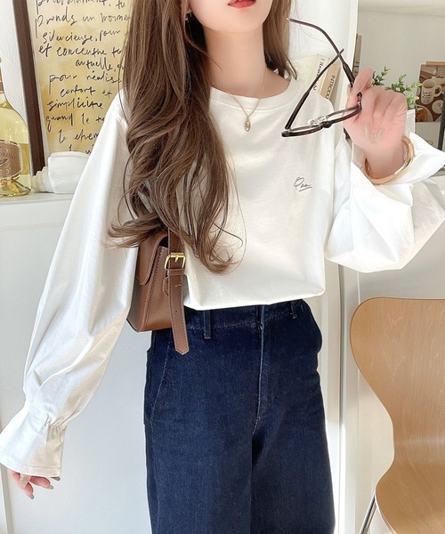 「classicalelf」 長袖カットソー MEDIUM グレイッシュベージュ レディース