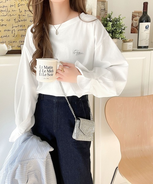 「classicalelf」 長袖カットソー MEDIUM グレイッシュベージュ レディース