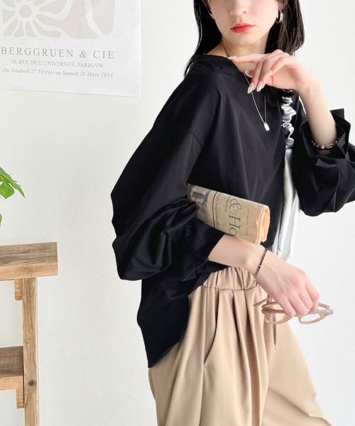 「classicalelf」 長袖カットソー MEDIUM グレイッシュベージュ レディース